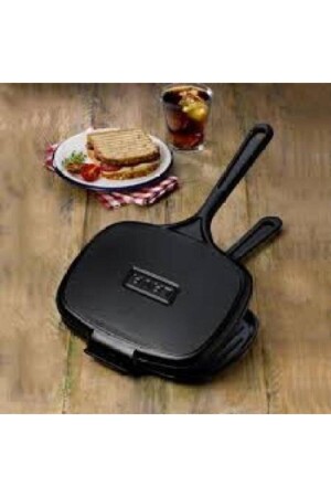 Gusseisen 18x26 cm doppelseitige Grill-Toastpfanne KZY. - 4