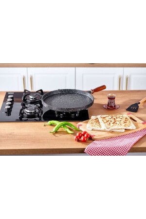 Gussgranit-Pfannkuchenpfanne 36 cm Schwarz TAC-6343 - 10