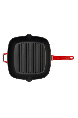 Gussquadrat-Grillpfanne aus Gusseisen mit massivem Griff, Abmessung 28 x 28 cm. LV P GT 2828 K0 R - 4