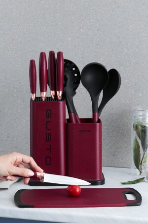 Gusto Claret Red 12-teiliges Messer-/Schneidebrett-Set 153. 03. 08. 2616 - 5