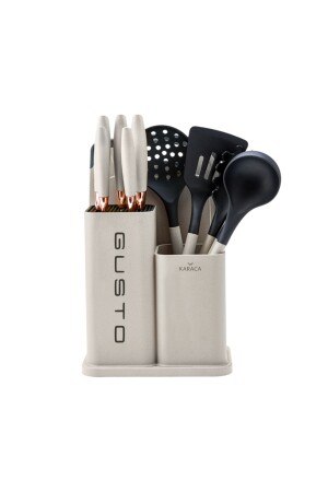 Gusto Cream 12-teiliges Messer-/Schneidebrett-Set - 6