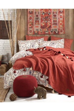 Gute Nacht Istanbul Boho Chic Doppel Quasten Decke Bettbezug Set BOHOCHİC - 1