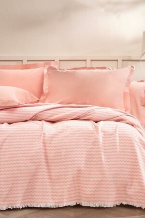 Gwen Doppelbett-Bettwäsche-Set – Terrakotta - Yataş