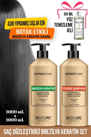 Haarglättende Keratinpflege 1000 ml Salzfreies Reinigungsshampoo 1000 ml Brasilianisches Föhnen - 3