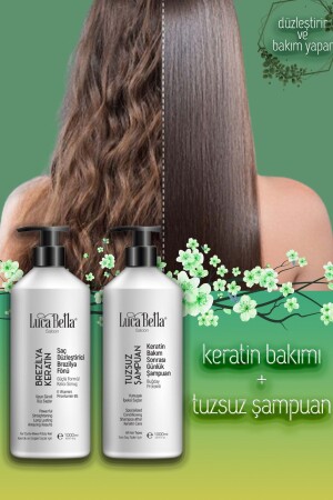 Haarglättendes Keratin Care Brasilianisches Föhn- und parabenfreies, salzfreies Weizenprotein-Shampoo-Set - 2