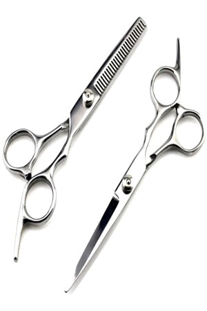 Haarschneideset, Rasierset, Titangrau, flache Spitze und Zwischenschere, 6 Stück. 5 Zoll 17 cm XLQ515CHROME - 1