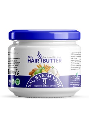 Hair Butter Saç Bakım Kremi 9 Bitkisel Yağ Karışımı 190 ml Saç Besleyici, Saç Güçlendirici - 1