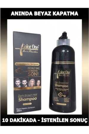 Hair Color One Dunkelbrauner Shampoo-Farbstoff für weißes Haar 300 ml - 2