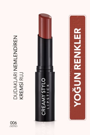 Halbglänzender Lippenstift – Cremiger Stylo-Lippenstift – 006 Chestnut – 8682536013666 - 1