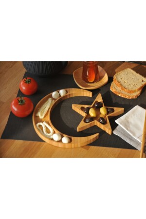 Halbmond- und Stern-Snackschale aus Holz AYYZ561296789110 - 5