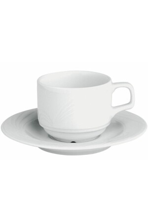 Halley 24-teilige weiße Teetasse mit Untertasse 177cc 223607 - 2