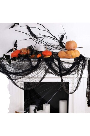 Halloween Cadılar Bayramı Dekor Bez Siyah Renk 183 X 76 Cm - Partidolu