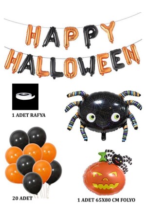 Halloween Cadılar Bayramı Temalı Örümcek Balkabağı Parti Konsept Set 3 - 3