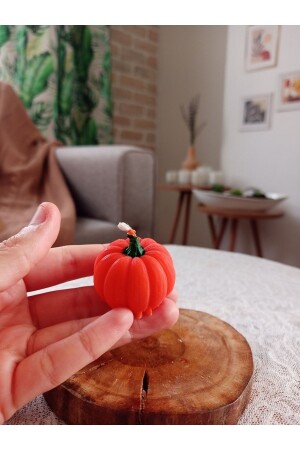 Halloween Mini Orange Kürbiskerze 3 Stück 4*3 cm - 4