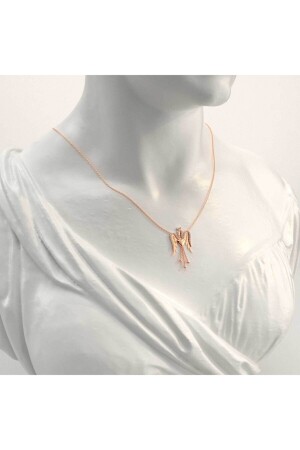 Halskette „Engel meines Herzens“ aus Rosésilber mit Quasten und Namen KL1901 - 4