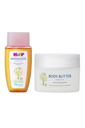 2 Produkte in einem für Schwangere / Anti-Dehnungsstreifen-Creme und Massage- und Pflegeöl - Hipp