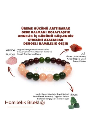 Hamilelik Doğal Taş Tılsım Bilekliği (lal,pembe Kuvars,yeşim Taşı Doğaltaş Bileklik) MysticEnergyBileklik-t - 2