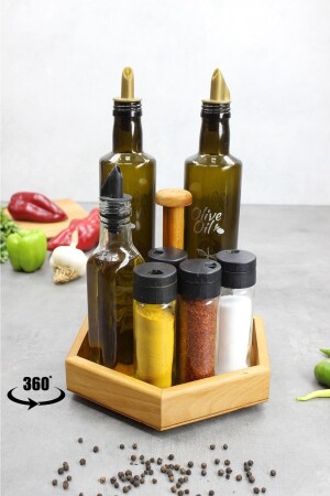 Han Ahşap Döner Servis Sunumluk, Çok Amaçlı Düzenleyici, Organizer Ve Sosluk KWH0001 - Genel Markalar