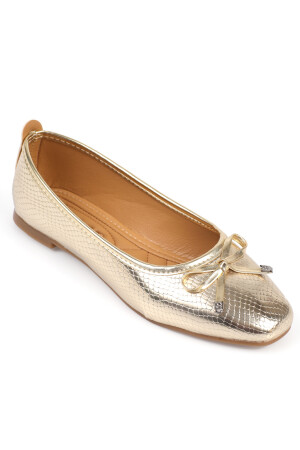 Hana Trend Gold Damen-Ballerinas mit Schleife - 7