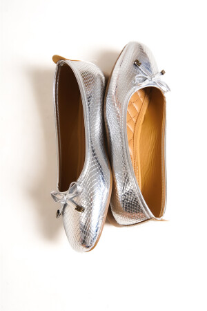 Hana Trend Silver Damen-Ballerinas mit Schleife - 1