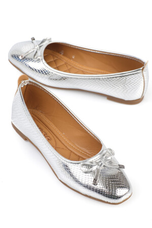 Hana Trend Silver Damen-Ballerinas mit Schleife - 3