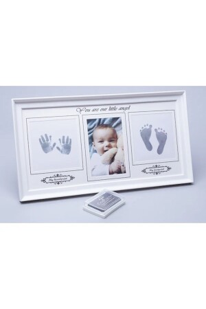 Hand- und Fußabdruck-Fotorahmen aus Kunststoff mit 3 Abschnitten - Romix