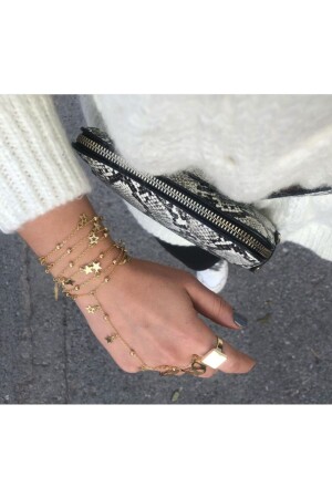 Handaccessoire mit umwickelter Kette und goldenem Sterndetail für Damen - 2