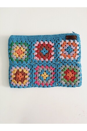 Handgefertigte gestrickte Portfolio- und Clutch-Tasche - 1