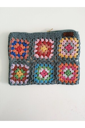 Handgefertigte gestrickte Portfolio- und Clutch-Tasche - 1