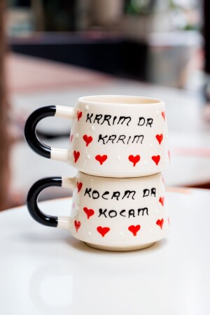 Handgefertigte Keramiktasse – besondere Tasse zum Valentinstag – „Mein Mann und mein Mann – meine Frau und meine Frau“ - 3