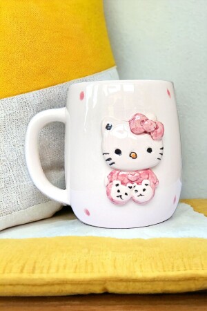 Handgefertigte Keramiktasse mit Hello Kitty-Figur, 400 ml - 4