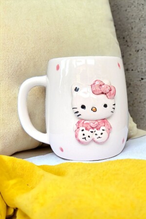 Handgefertigte Keramiktasse mit Hello Kitty-Figur, 400 ml - 6