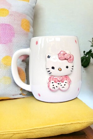 Handgefertigte Keramiktasse mit Hello Kitty-Figur, 400 ml - 7