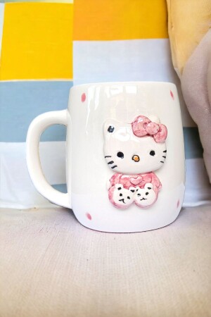 Handgefertigte Keramiktasse mit Hello Kitty-Figur, 400 ml - 8