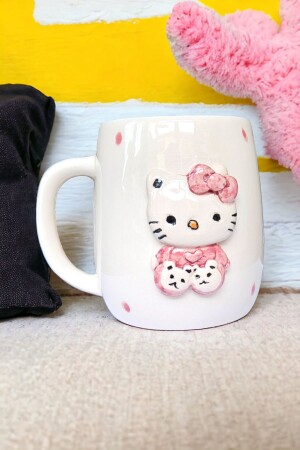 Handgefertigte Keramiktasse mit Hello Kitty-Figur, 400 ml - 9