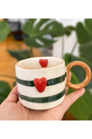 Handgefertigte Love Keramik-Kaffeetasse BV212 - 5