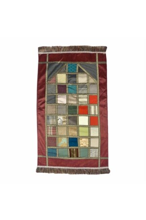 Handgefertigter 40-Patchwork-Gebetsteppich aus Stoff, 70 x 110 cm - 6