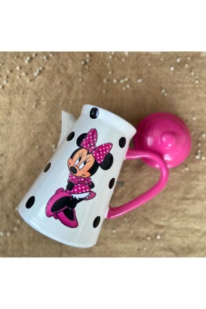 Handgefertigter Keramikkrug mit Deckel – Pink Minnie Mouse SURAHI147 - 4