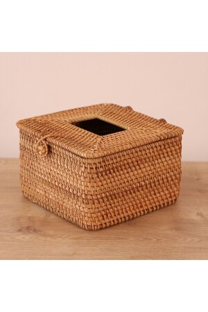 Handgefertigter Rattan-Serviettenhalter/Aufbewahrungsbox (18 x 18 x 13) Serviettenhalter01 - 2