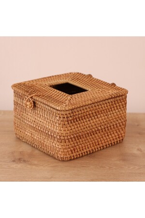 Handgefertigter Rattan-Serviettenhalter/Aufbewahrungsbox (18 x 18 x 13) Serviettenhalter01 - 4