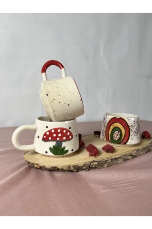 Handgefertigtes 3-teiliges Kaffeetassen-Set aus Keramik. 225-ML-Keramikbecher-Set - 1