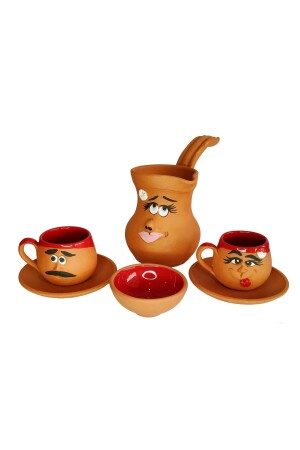 Handgefertigtes Emoji-Kaffeetassen-Set aus Ton + Emoji-Kaffeekanne mit Emojilice und Kaffeekanne - 4