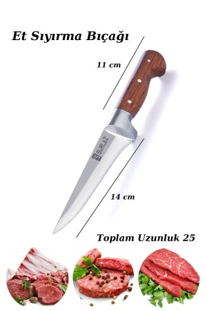 Handgefertigtes Sürmene Butcher Sacrifice Series Messerset Fleisch Gemüse Schwimmschabmesser Küchenmesser 3-teilig - 5