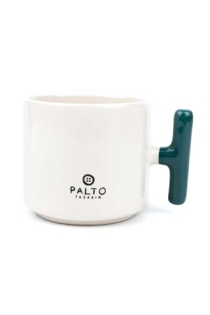 Handgemachte cremefarbene glänzende Tasse mit Koala-Motiv (grüner Griff) – Geschenk-Keramiktasse PTELYPMKPY103 - 3