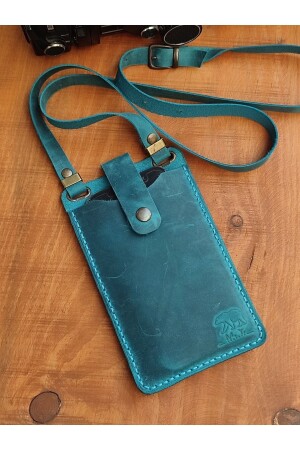 Handgemachte Unisex-Handytasche aus echtem Leder von Nestor - 2