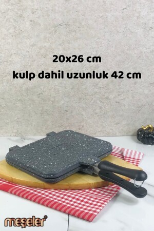 Handtoaster und Mehrzweck-Grillpfanne aus Granitguss für den Herd, Grau mslr0014 - 5