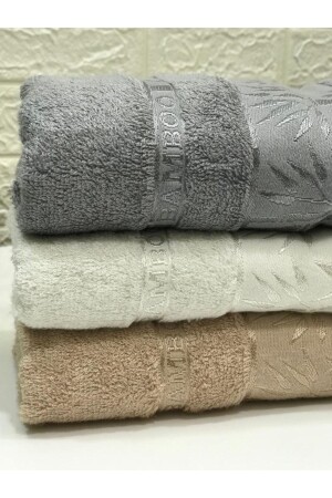 Handtuch aus Bambusgarn aus 100 % Baumwolle, 3-teilig, 50 x 90 cm, H56451 - 1