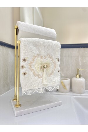 Handtuchhalter aus Metall mit Marmorbeinen für Badezimmer, Papierhandtuchhalter, Ständer THKMETAL HANDTUCHHALTER - 6