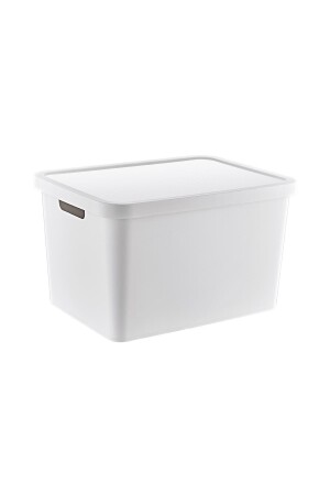 Hanebox 3-teiliger weißer Mehrzweck-Organizer mit Deckel, Organizer-Box mit Deckel, 18 l, 18LTB3 - 3