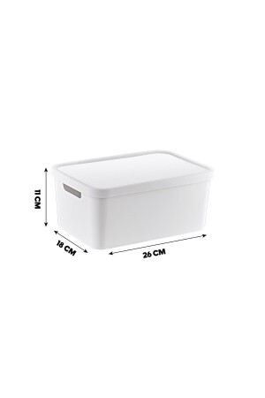 Hanebox 3-teiliger weißer Mehrzweck-Organizer mit Deckel, Organizer-Box mit Deckel, 4,5 l, 4 Stück. 5LTB3 - 4